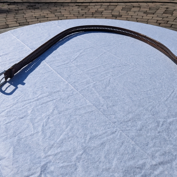 Unique Braided Brown Leather Belt with Silver Buckle - Picture 3 of 5